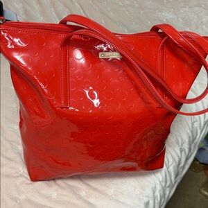 Kate Spade Glossy Red Tote W/ Matching Wallet NWT